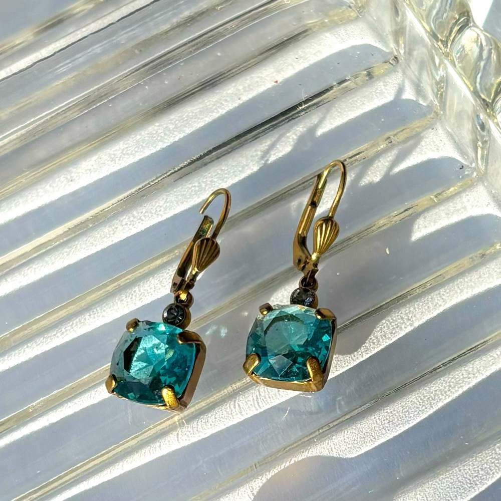 Retro Turquoise Blue Drop Earrings